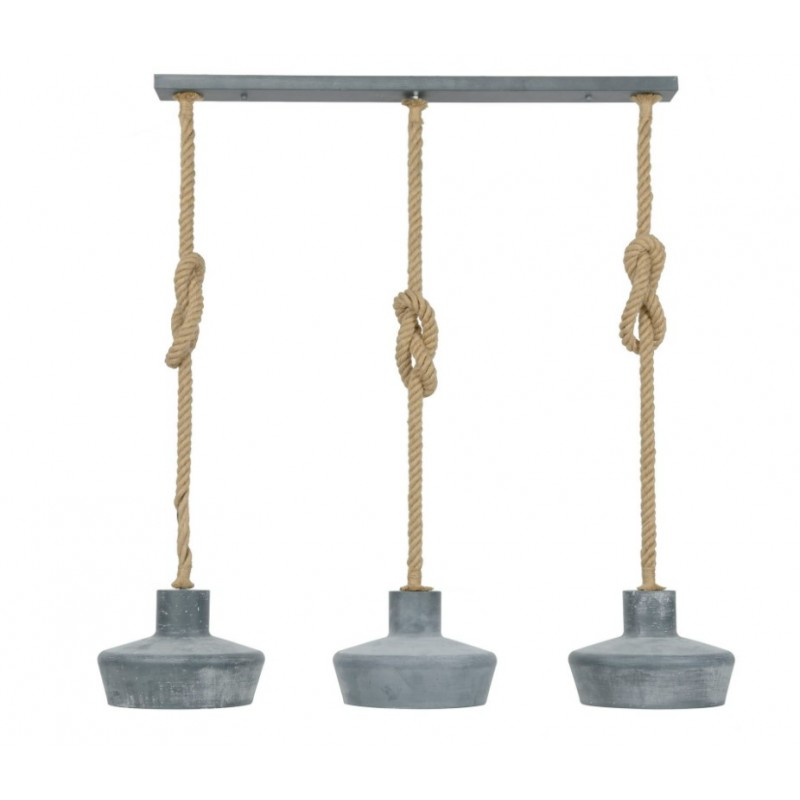 ZI Hanging lamp 3xØ28 concrete look adjustable rope